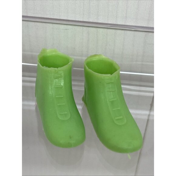 Vintage Barbie Clone Francie Lime Green Squishy Boots Lace Up - Picture 1 of 6